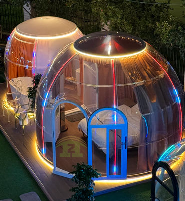 acheter Design moderne maison entière préfabriquée en extérieur polycarbonate clair géodésique bulle dôme tente hôtel restaurant parc-vert PC maisons glamping online manufacture