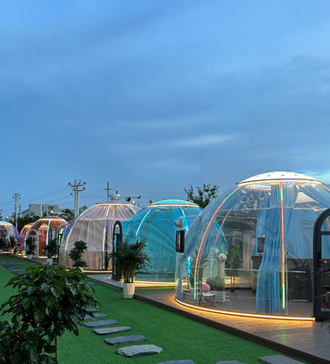 acheter Glamping maisons de jardin préfabriquées Tentes polycarbonate maison à double dôme online manufacture
