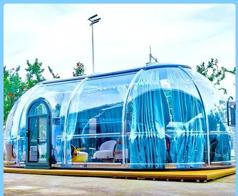 Résidence extérieure de luxe en matériau PC transparent Tente à bulles étanche aux chocs et aux incendies pour les hôtels de villégiature et les campings