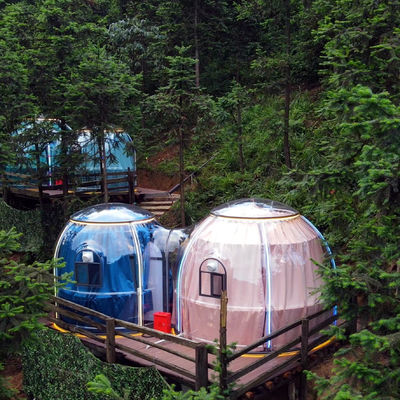 Nouveau design hôtel polycarbonate tente de dôme modulaire PC préfabriqué bulle maison double dôme pour le complexe