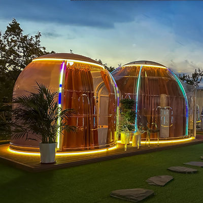 Vente populaire Résistant à l'eau Camping Dome Hôtel Tente modulaire Double Dome Maison avec salle de bains