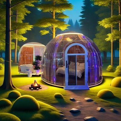 Populaire chambre Smart Star loisirs polycarbonate transparent camping double dôme maison tente