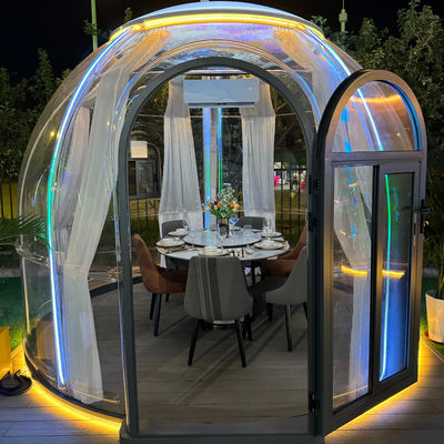Hôtel de design moderne modulaire PC préfabriqué Tente à dôme de cristal Maison à bulles pour manger