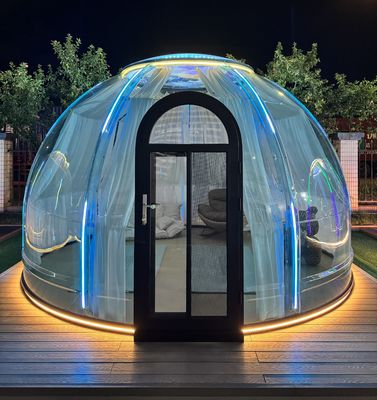 Logement à bulles en acier gonflable et en matériau PC extérieur pour camping Hôtel Villa ou Star Dome Room-Green House