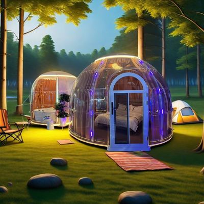 Nouveau design polycarbonate tente de dôme modulaire préfabriqué PC maison double bulle dôme pour le complexe