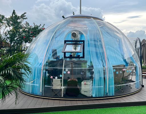 Haute résistance de luxe imperméable à l'eau Polycarbonate Dome Tente Eco Avec salle de bains PC Bubble House