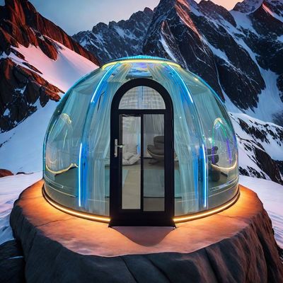 Vente à chaud Nouveau arrivée PC Hôtel Polycarbonate Dome Tente Modulaire préfabriqué Dome Maison pour les stations balnéaires