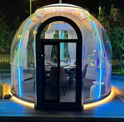 Vente à chaud Nouveau design PC Hôtel Tente à dôme transparent Modulaire préfabriqué Maison à bulles Maison à dôme Pour manger