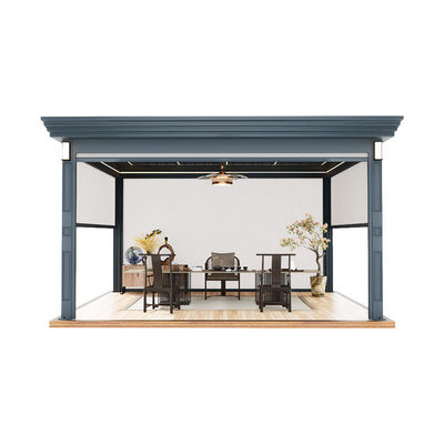 L'allumage d'aluminium électrique Flip Louver Pavillon L'ombre extérieure est durable et élégant Convient pour une terrasse de jardin