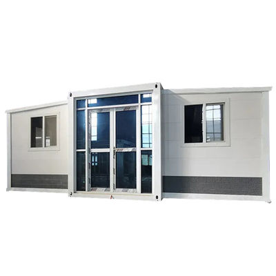 Extension à deux ailes de 20 pieds Conteneur transfrontalier Maison mobile Facilité de transport Installation