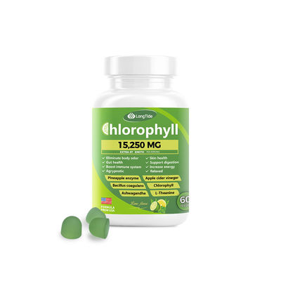 Les gommes pour la santé des hommes et des femmes à saveur de citron avec chlorophylle, vinaigre de cidre, enzyme d'ananas et probiotiques